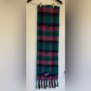 Victoria's Secret Teal and Pink Plaid Fringe Scarf